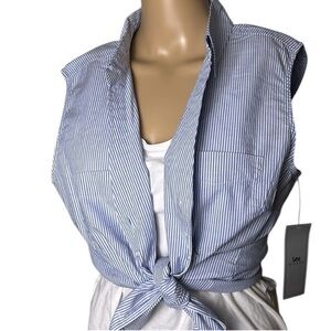 Shirt ,NWT,cotton ,boho,coastal cowgirl,striped,lightweight,office,can knot,EC